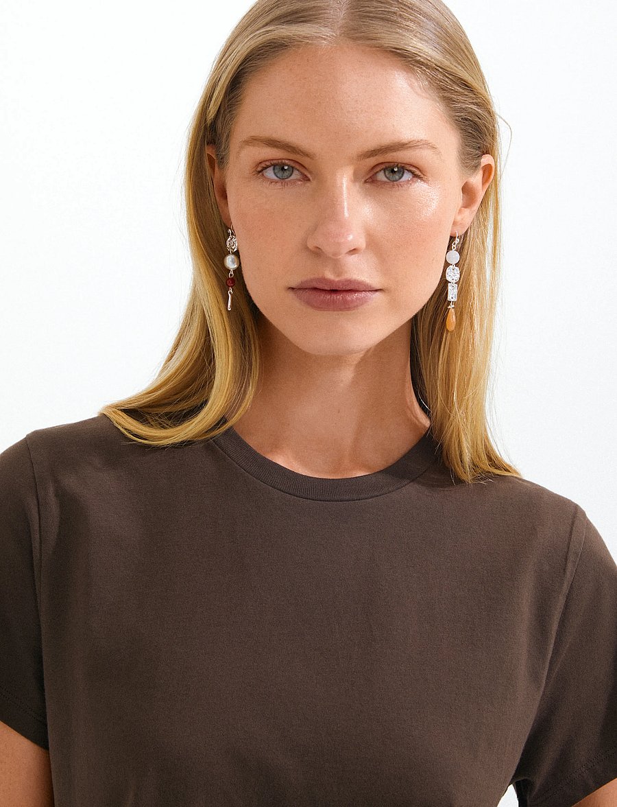 Pilgrim - TRACE earrings silver-plated/multi - silver plated - 0