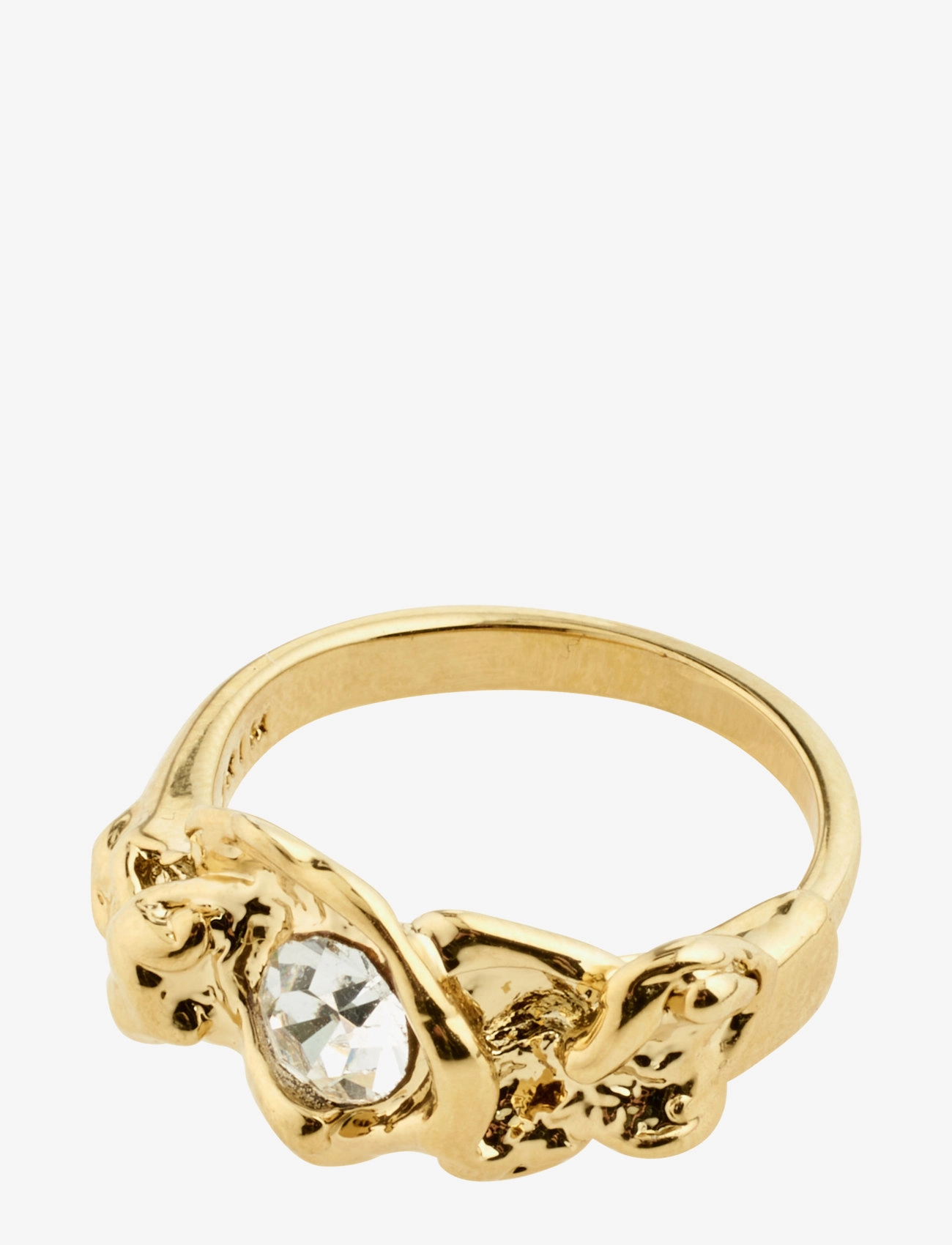Pilgrim - BELIEF organic shaped crystal ring gold-plated - gold plated - 0