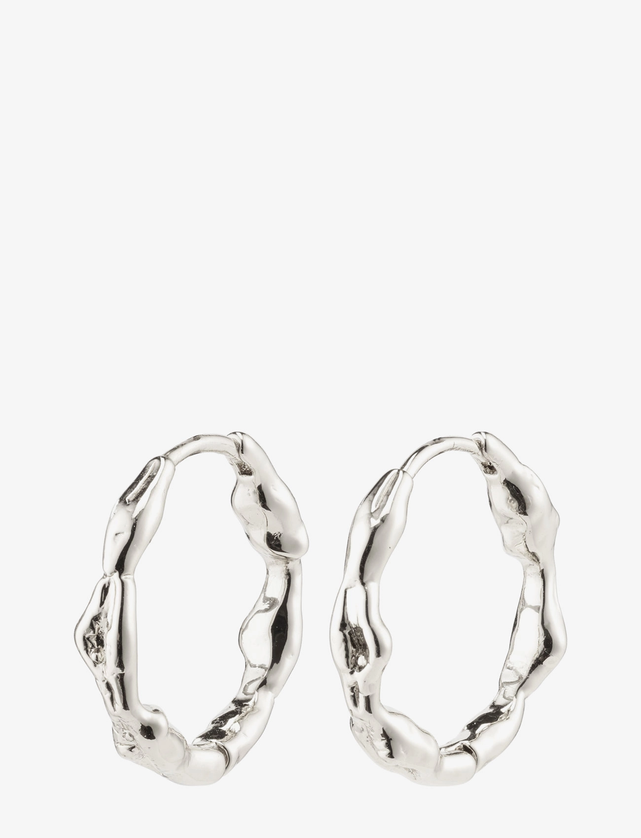 PILGRIM Zion Recycled Organic Shaped Medium Hoops Silber - One Size - Damen