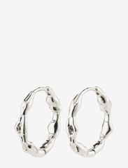 ZION organic shaped medium hoops silver-plated - SILVER PLATED
