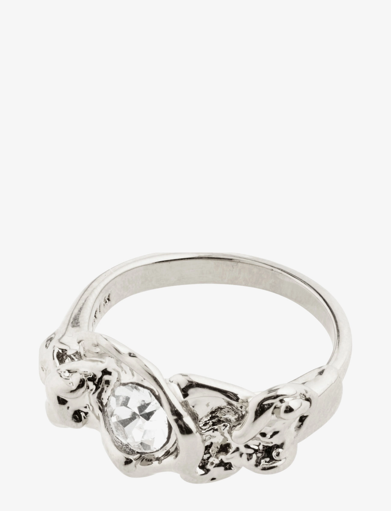 Pilgrim - BELIEF organic shaped crystal ring silver-plated - silver plated - 0