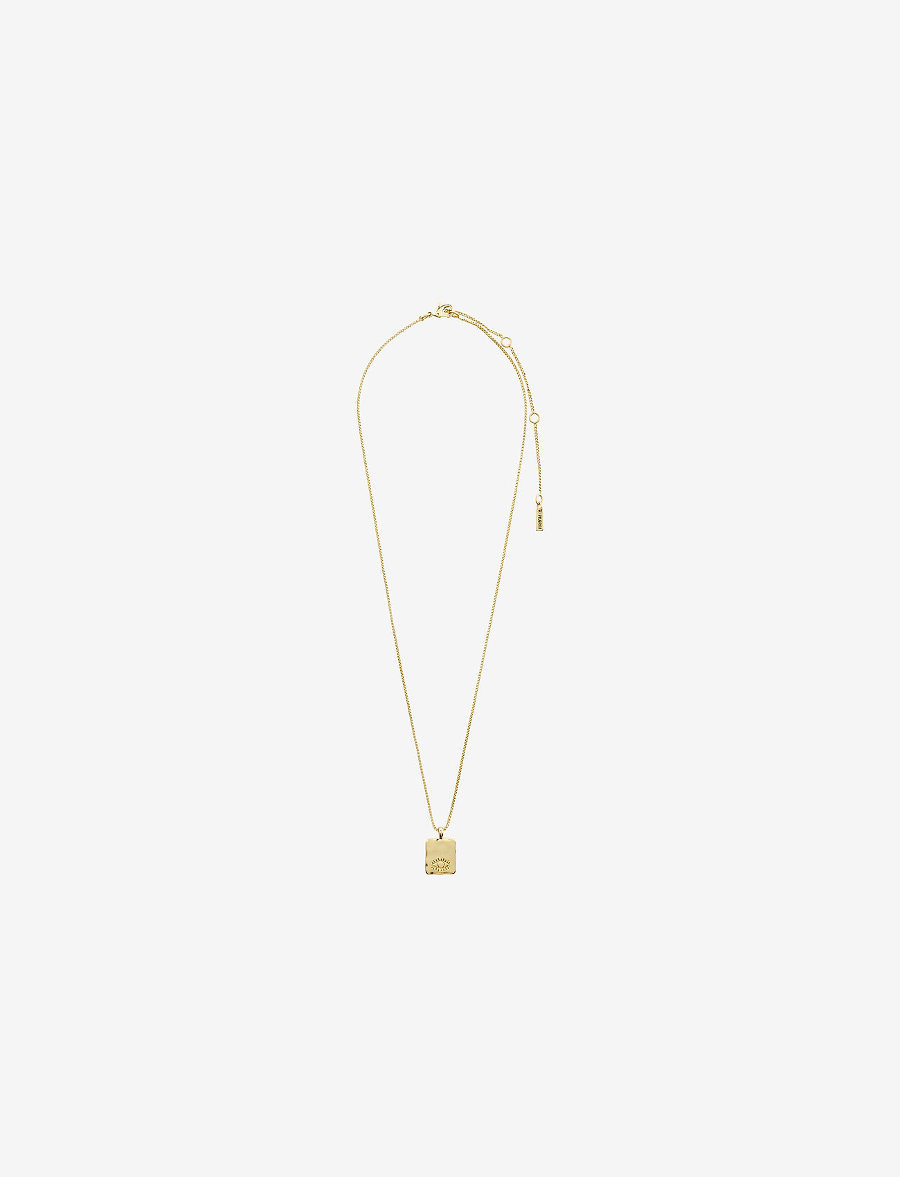 Pilgrim - THANKFUL square pendant necklace - gold plated - 1