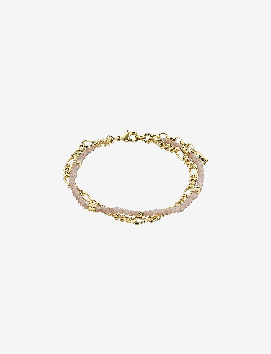 Pilgrim - THANKFUL light purple bracelet - gold plated - 0