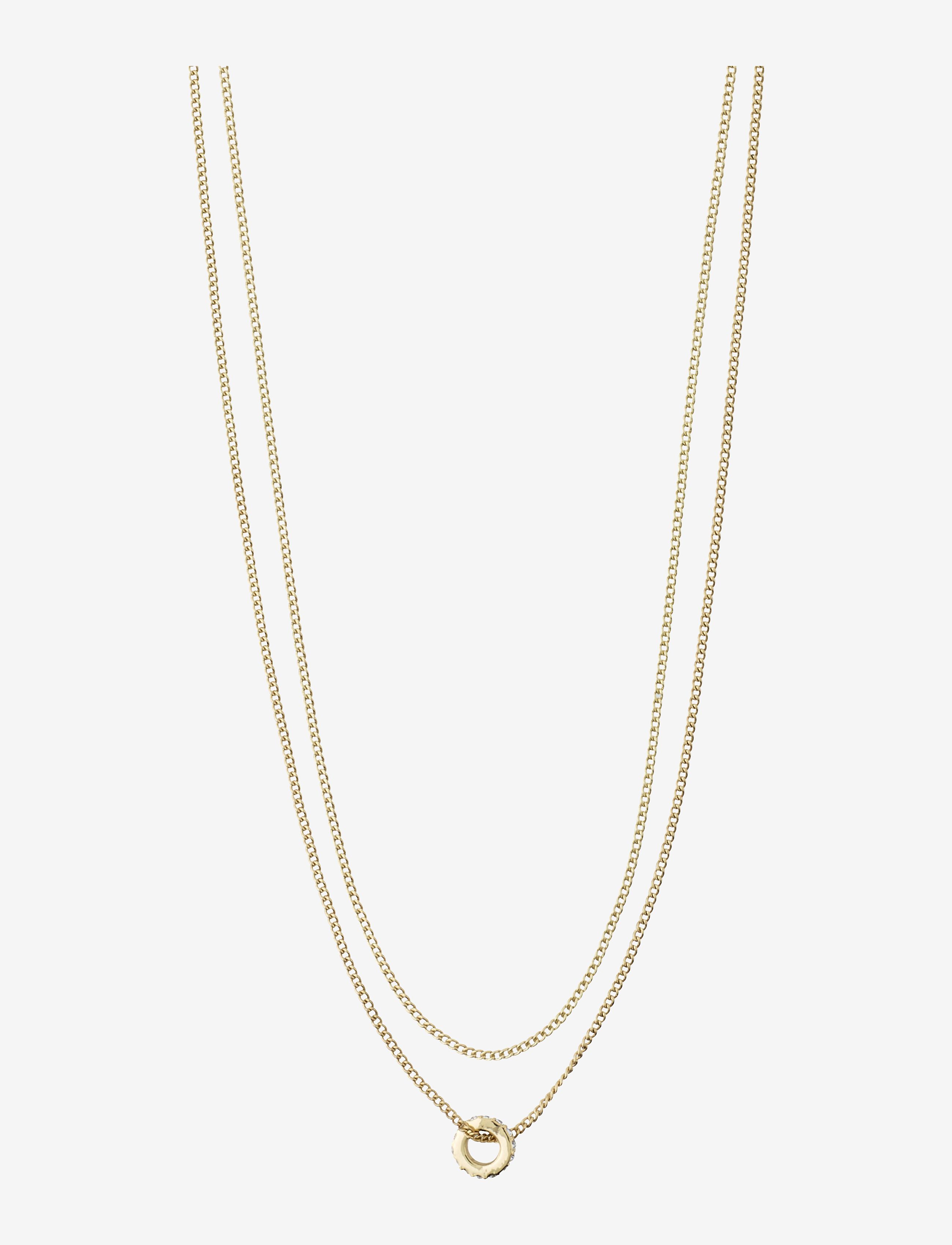 Pilgrim - BLOSSOM recycled crystal pendant necklace - gold plated - 1