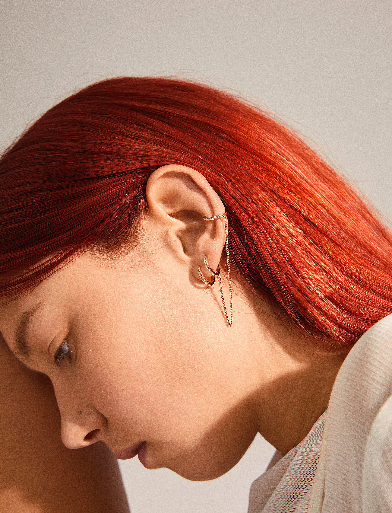 BLOSSOM recycled hoops and cuff 2-in-1 set gold-plated - GOLD PLATED
