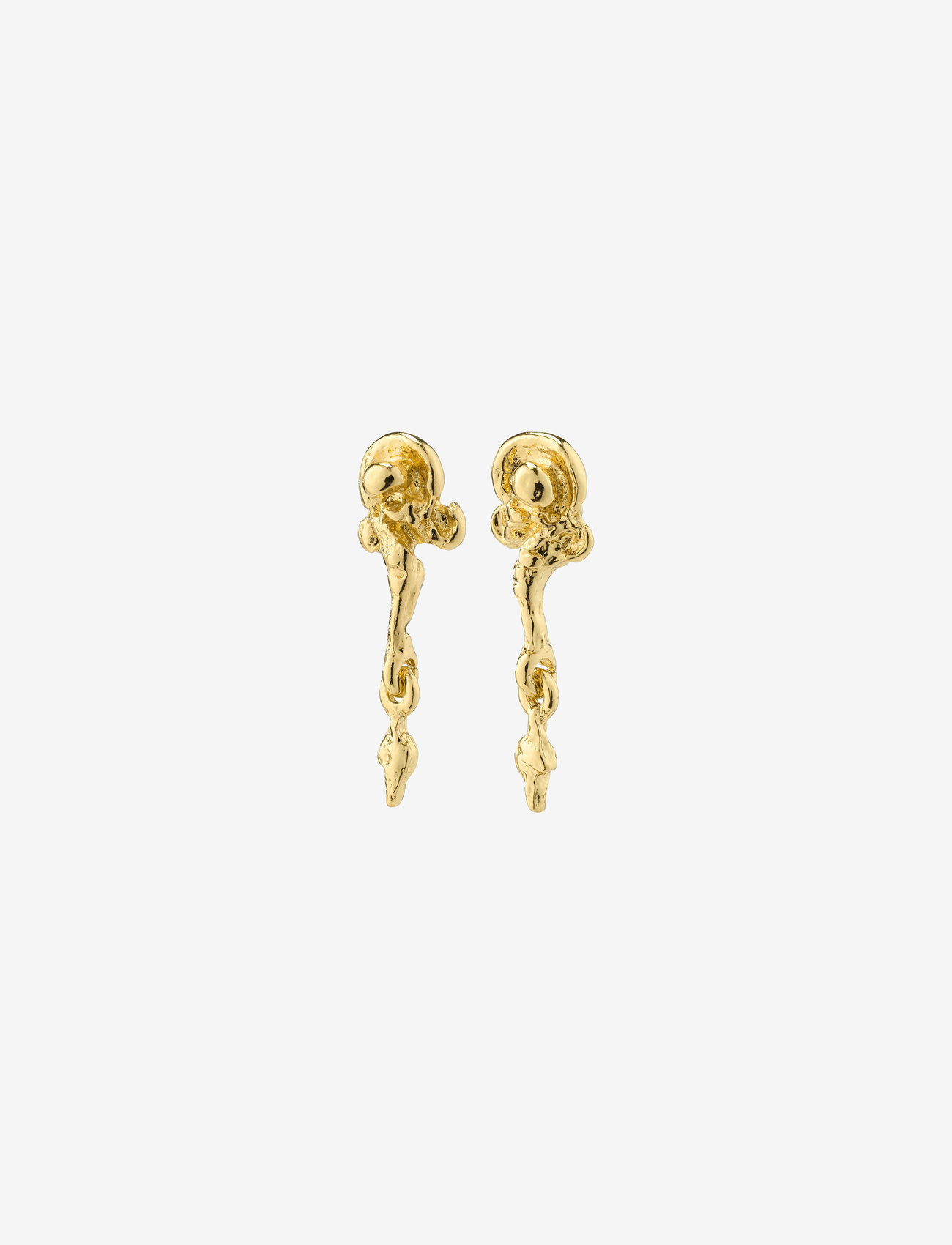 Pilgrim - SOLIDARITY recycled organic shaped earrings gold-plated - gold plated - 0