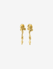 SOLIDARITY recycled organic shaped earrings gold-plated - GOLD PLATED