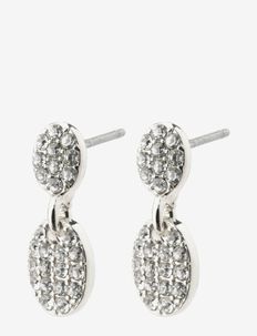 BEAT recycled crystal earrings silver-plated, Pilgrim
