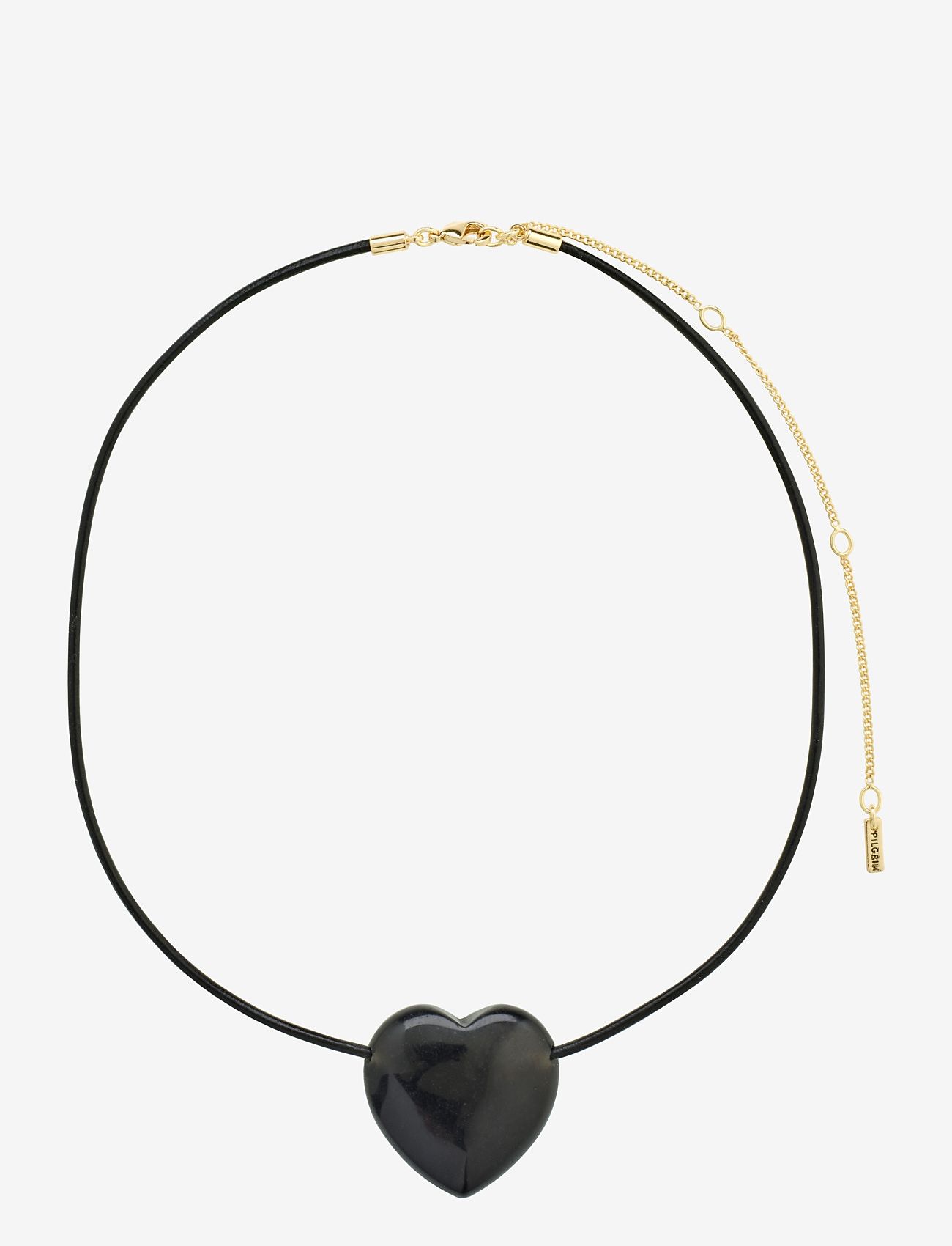 Pilgrim - STAY black agate necklace gold-plated - statement-ketten - gold plated - 1