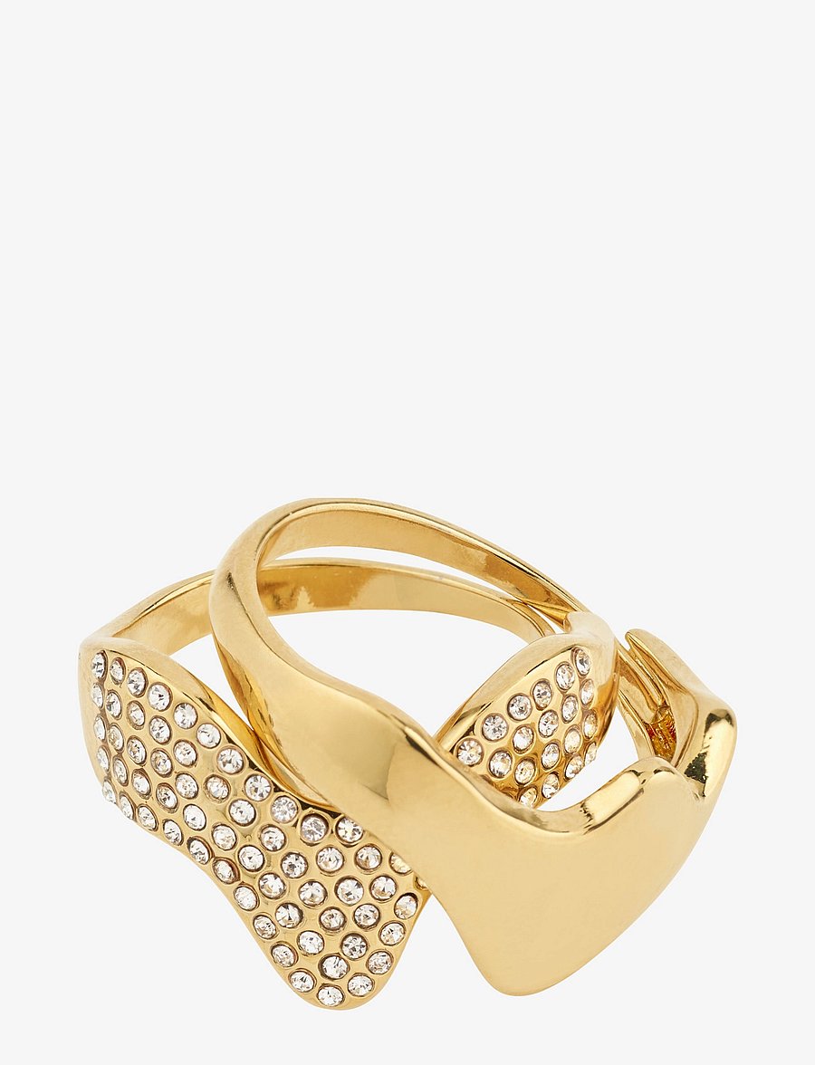 Pilgrim - CONNECT 2-in-1 set crystal rings gold-plated - gold plated - 1