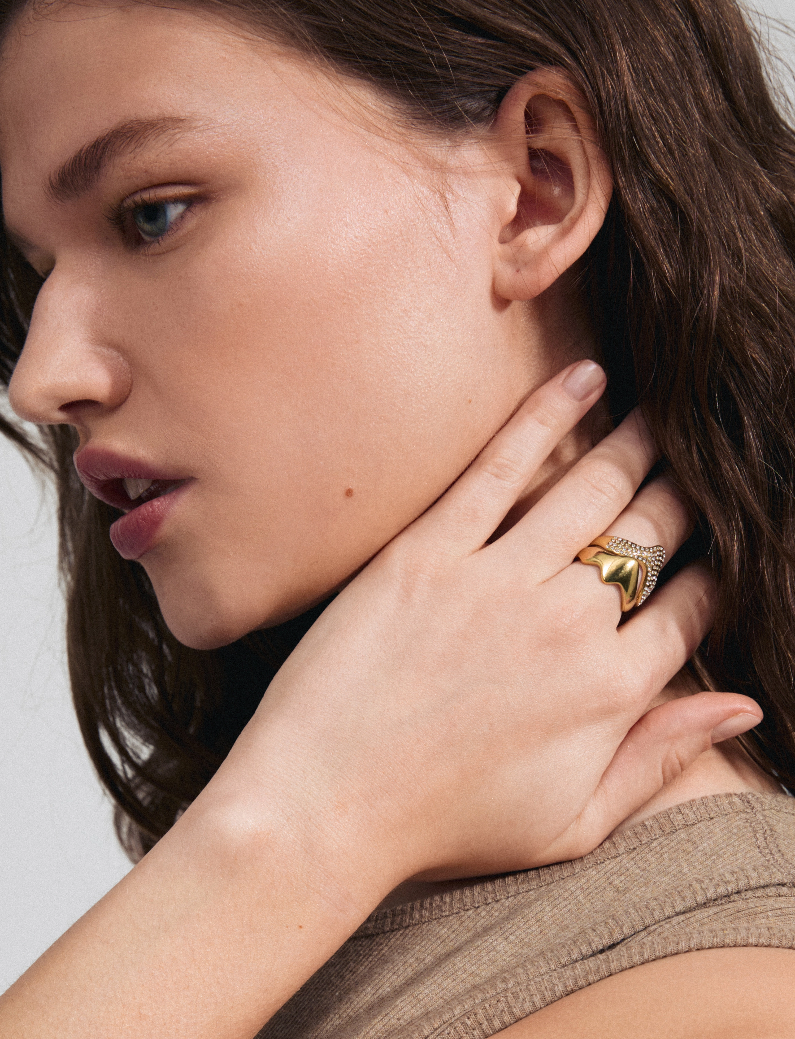 Pilgrim - CONNECT 2-in-1 set crystal rings gold-plated - gold plated - 2