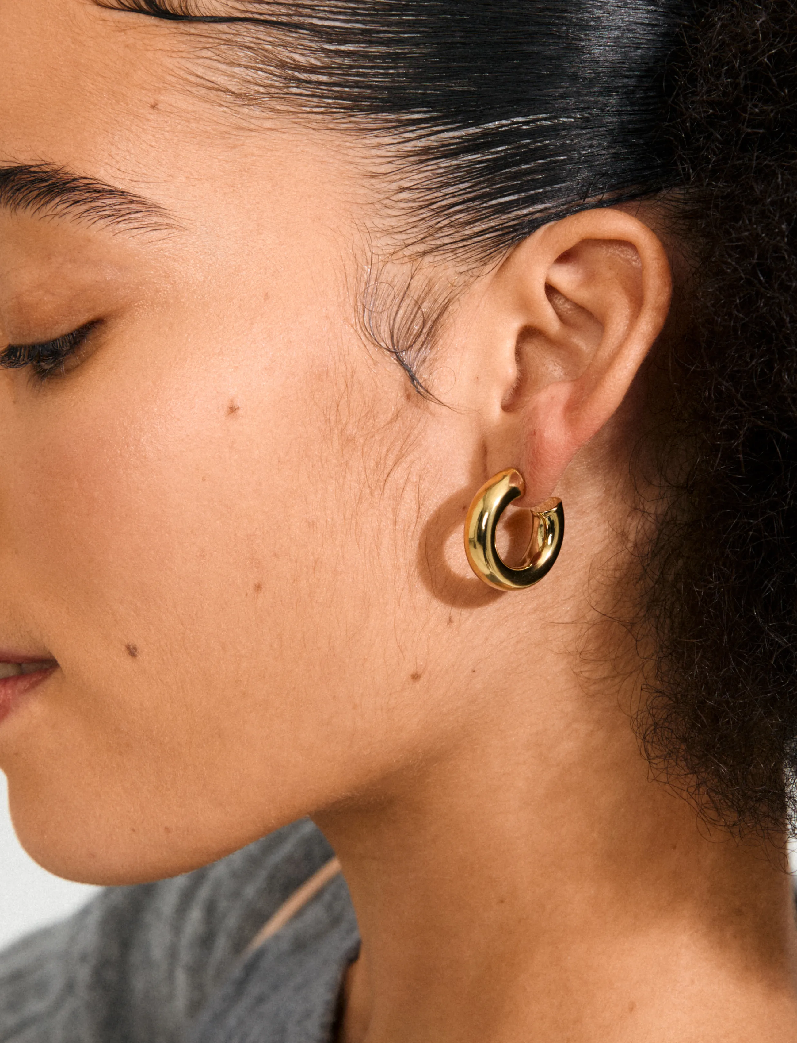Pilgrim Phase Large Hoops Gold-Plated, One Size, Earrings, Gold - Hoops, Frauen
