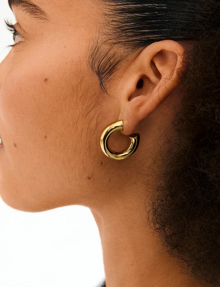 Pilgrim - PHASE large hoops gold-plated - hoops - gold plated - 3