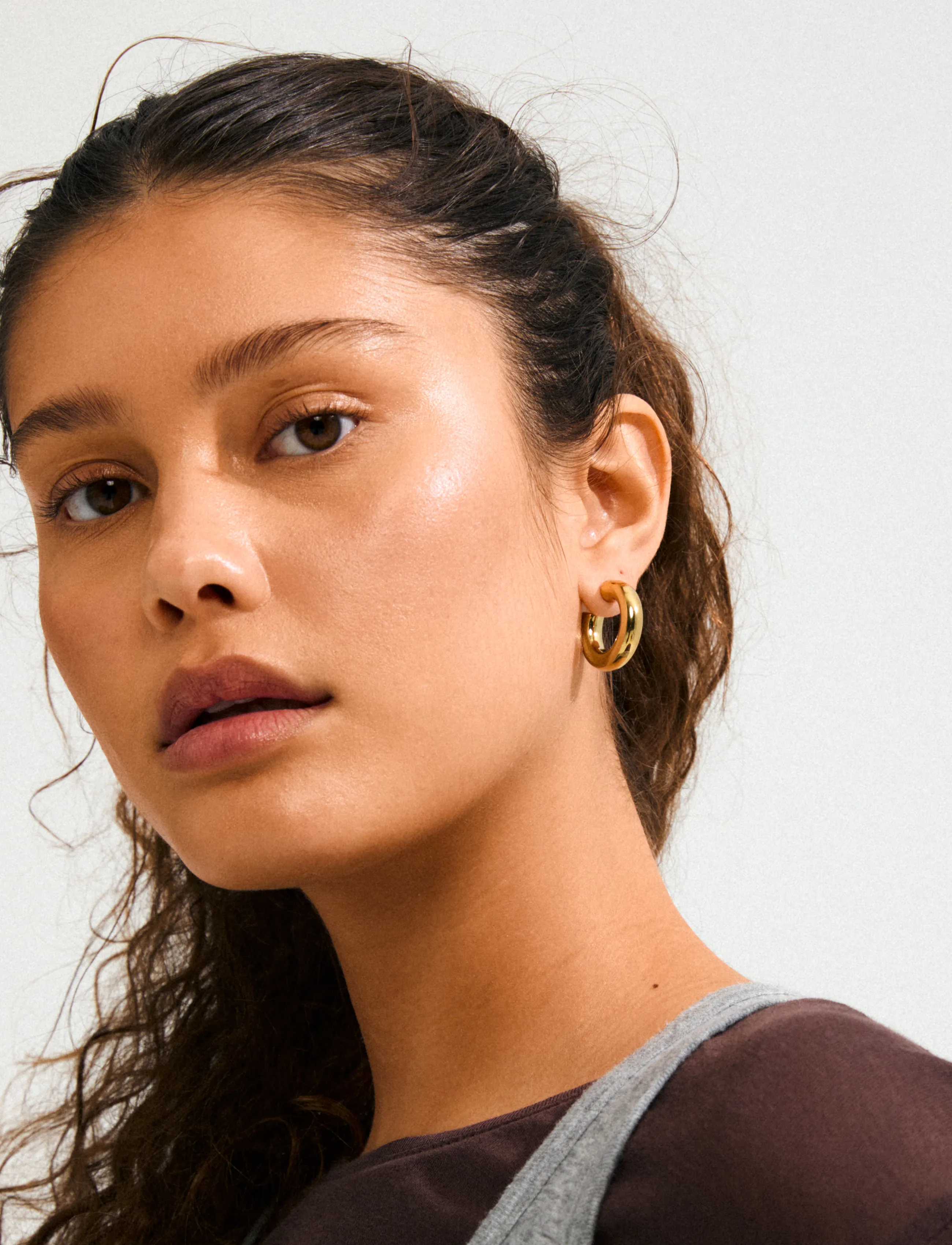 Pilgrim Phase Medium Hoops Gold-Plated, One Size, Earrings, Gold - Hoops, Frauen