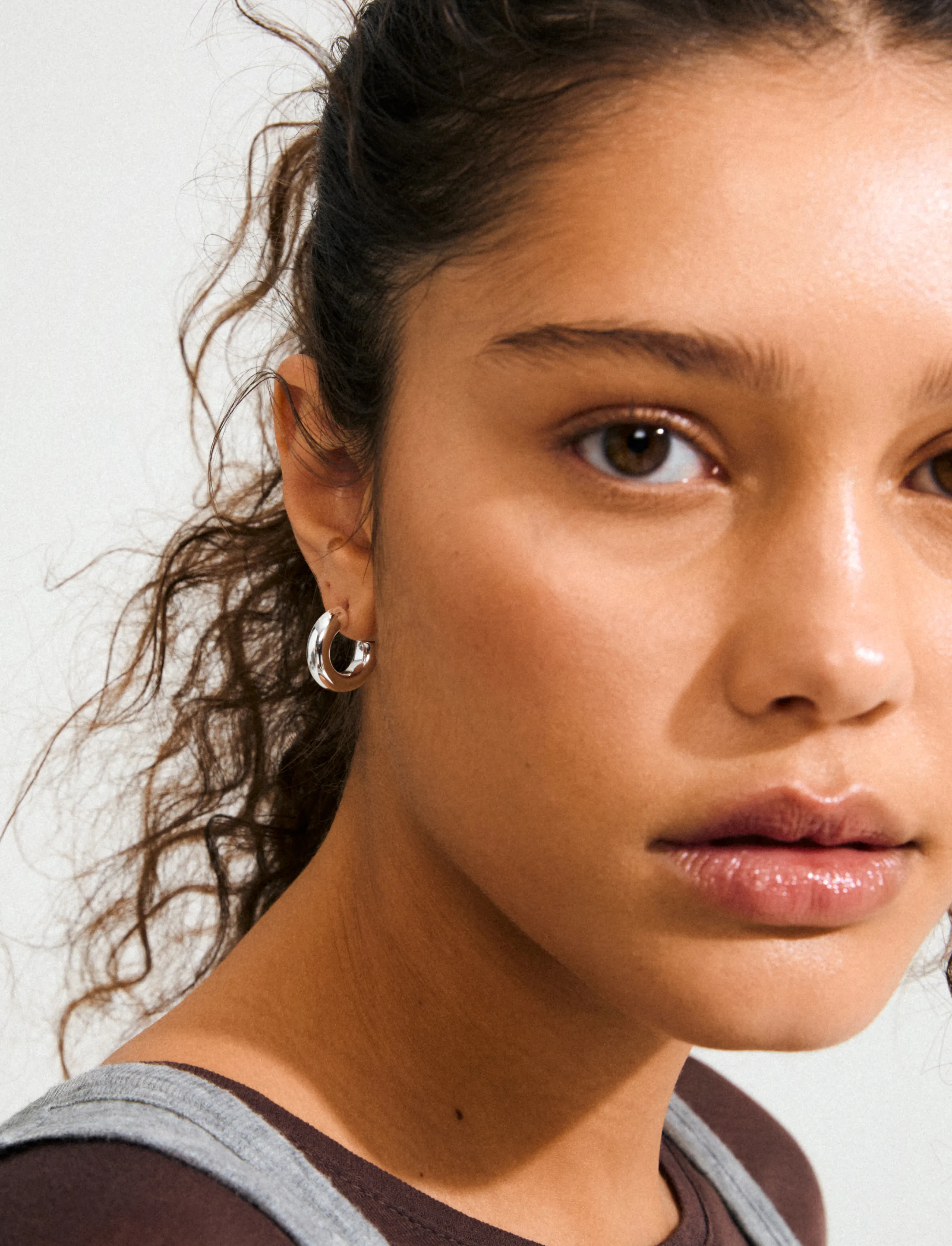 Pilgrim Phase Small Hoops Silver-Plated, One Size, Earrings, Silber - Hoops, Frauen