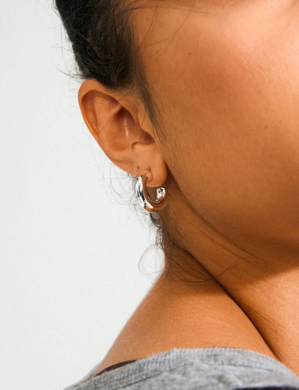 Pilgrim - PHASE small hoops silver-plated - kreolen - silver plated - 3