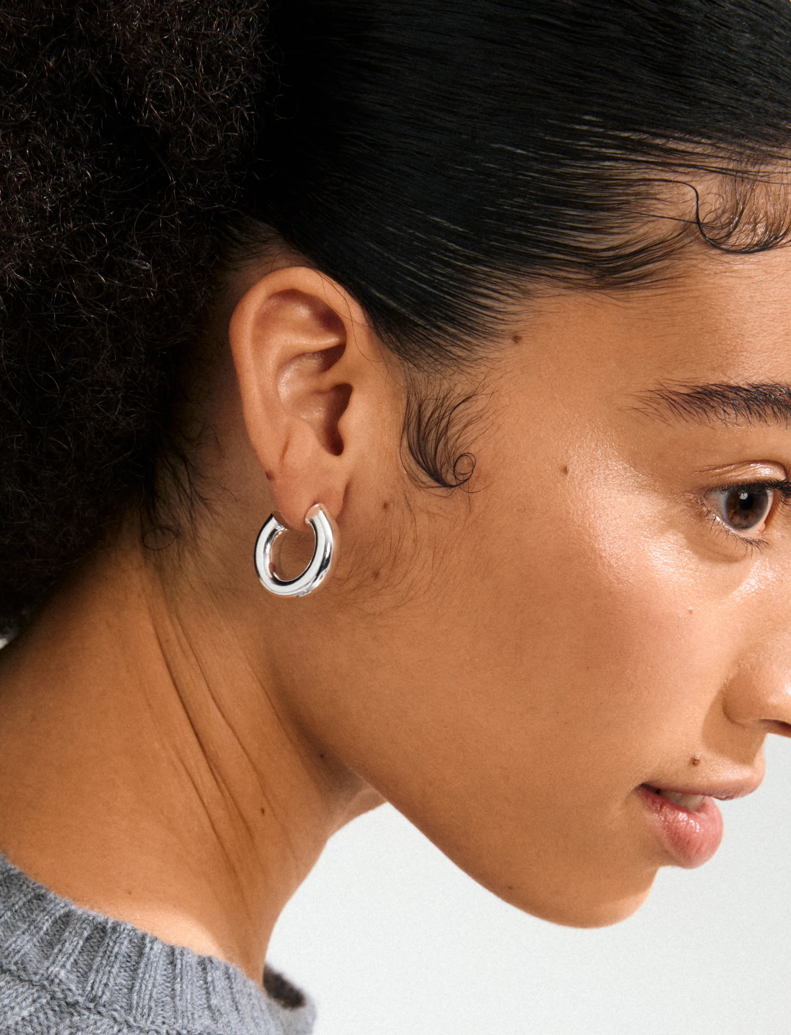 Pilgrim Phase Large Hoops Silver-Plated, One Size, Earrings, Silber - Hoops, Frauen