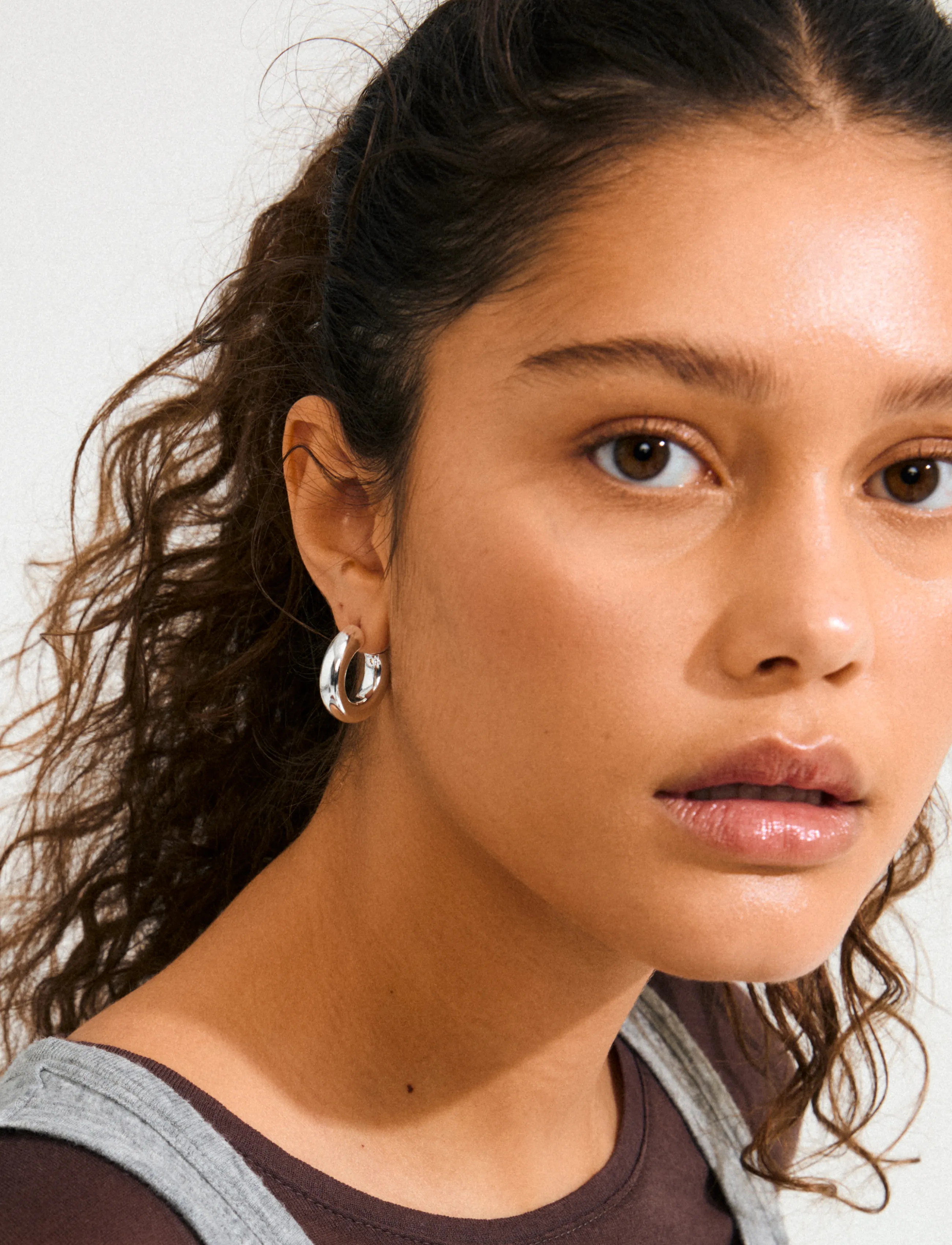 Pilgrim Phase Medium Hoops Silver-Plated, One Size, Earrings, Gold - Hoops, Frauen