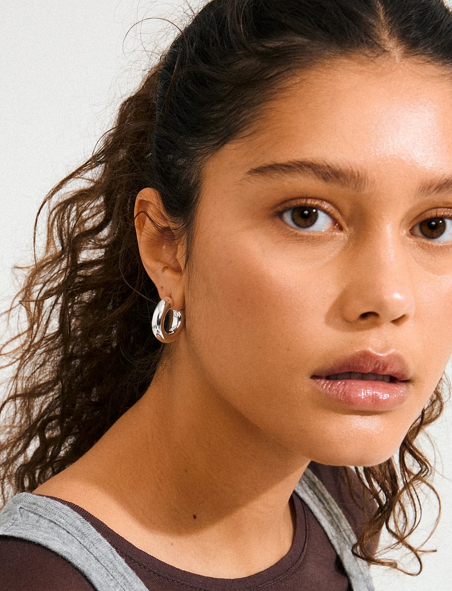 Pilgrim - PHASE medium hoops silver-plated - hoops kõrvarõngad - silver plated - 0
