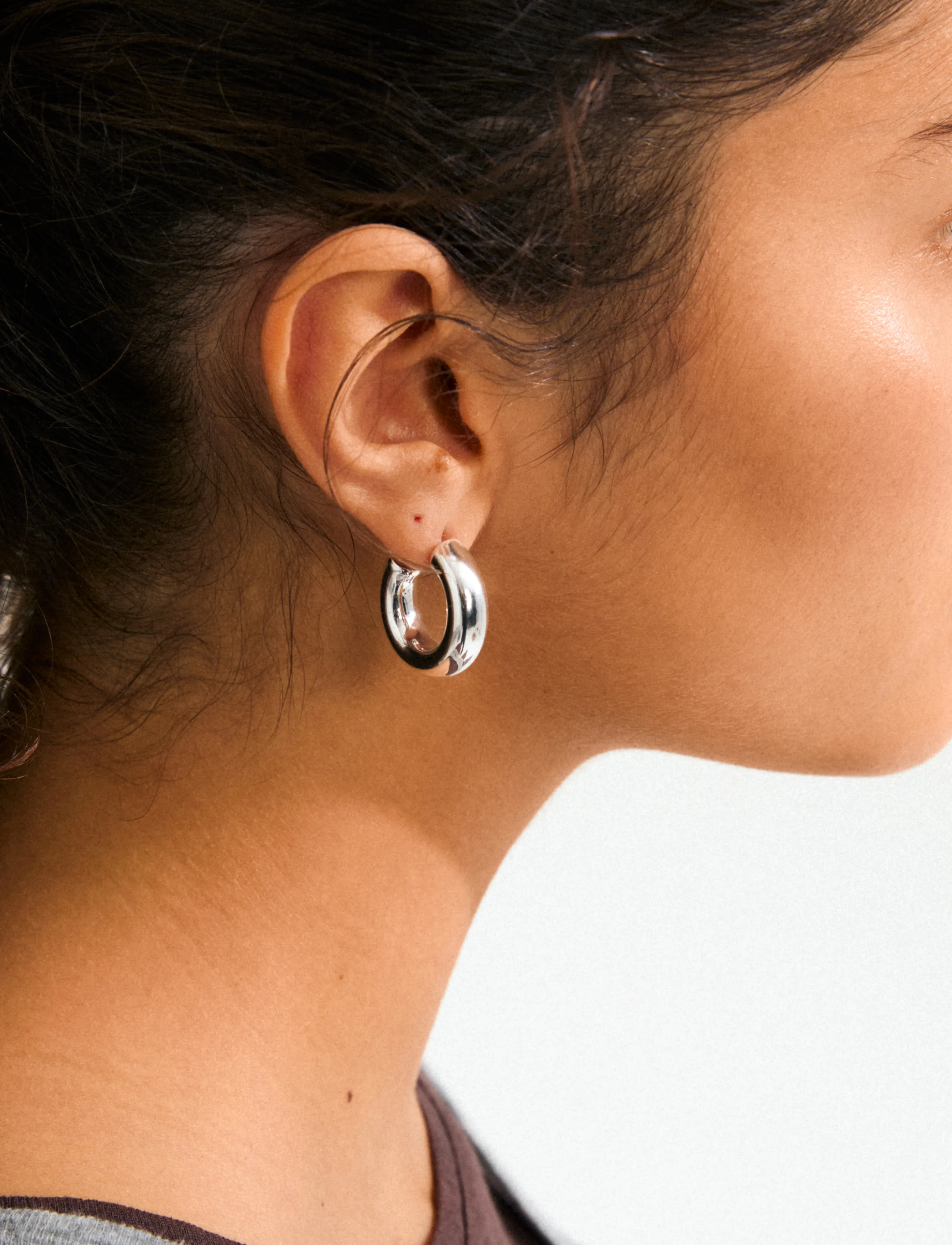 Pilgrim - PHASE medium hoops silver-plated - hoops kõrvarõngad - silver plated - 3