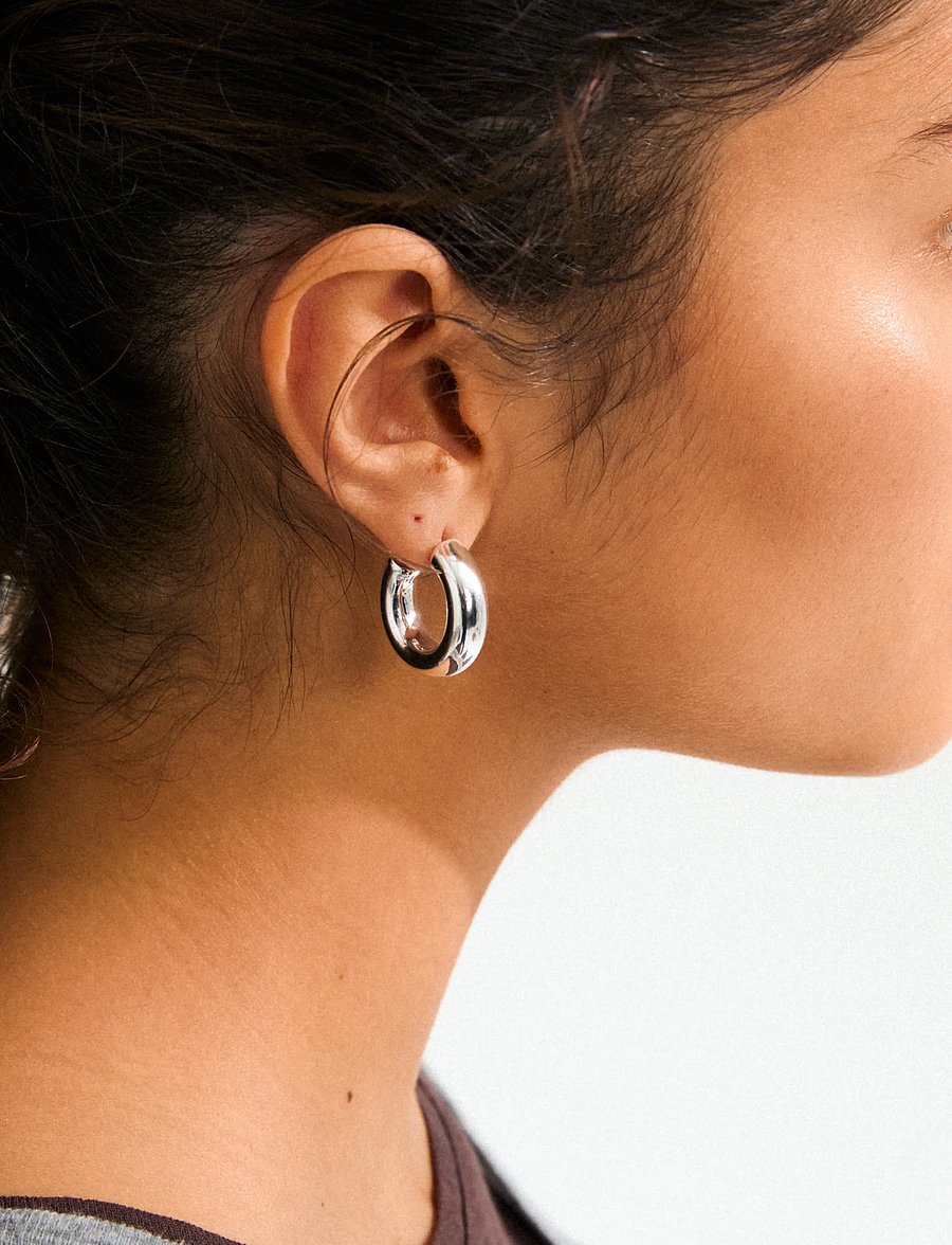 Pilgrim - PHASE medium hoops silver-plated - hoops kõrvarõngad - silver plated - 3