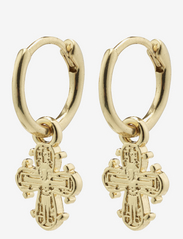 Pilgrim - DAGMAR recycled huggie hoop earrings gold-plated - hoops - gold plated - 0
