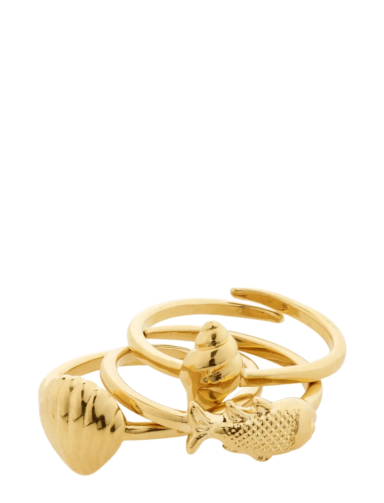 Pilgrim BREEZE rings 3-in-1 set gold-plated - Ringe - GOLD PLATED / gold