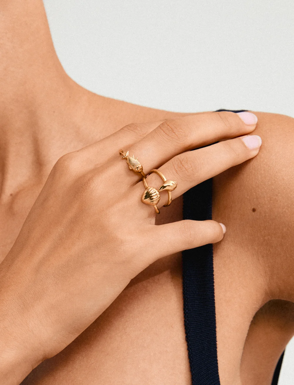 Pilgrim - BREEZE rings 3-in-1 set - konfirmationstøj - gold plated - 2