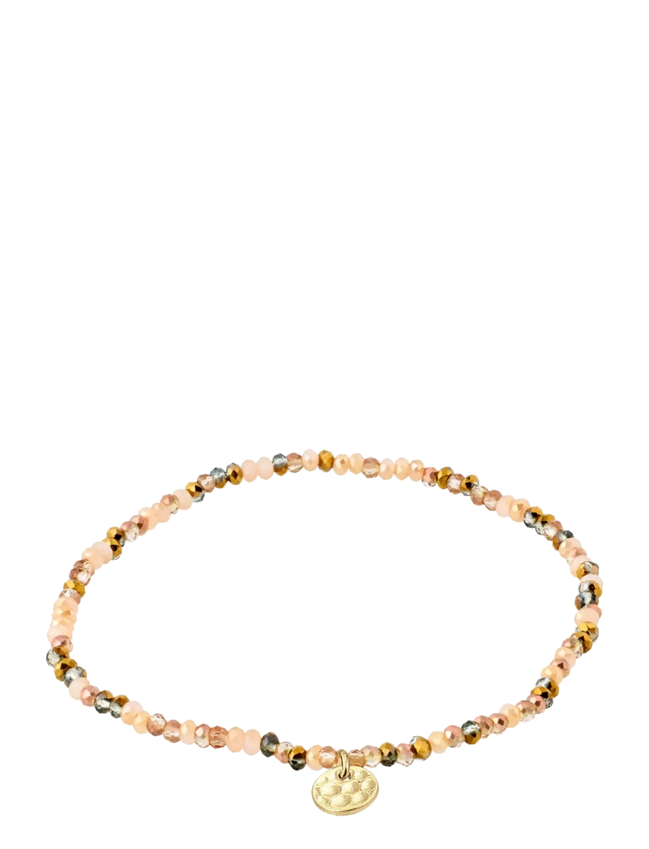 Pilgrim INDIE bracelet brown mix, gold-plated - Skandinaavia mood - GOLD PLATED / beige