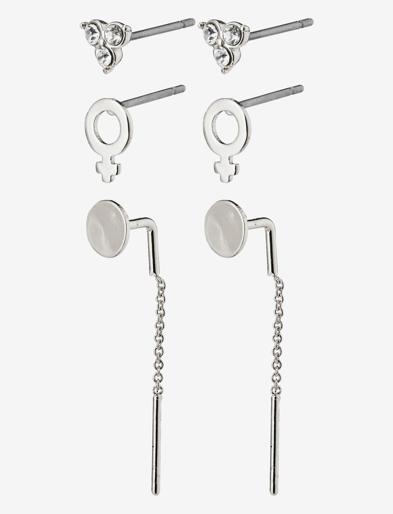 Pilgrim - Earrings Malak Silver Plated Crystal - silver plated - 0