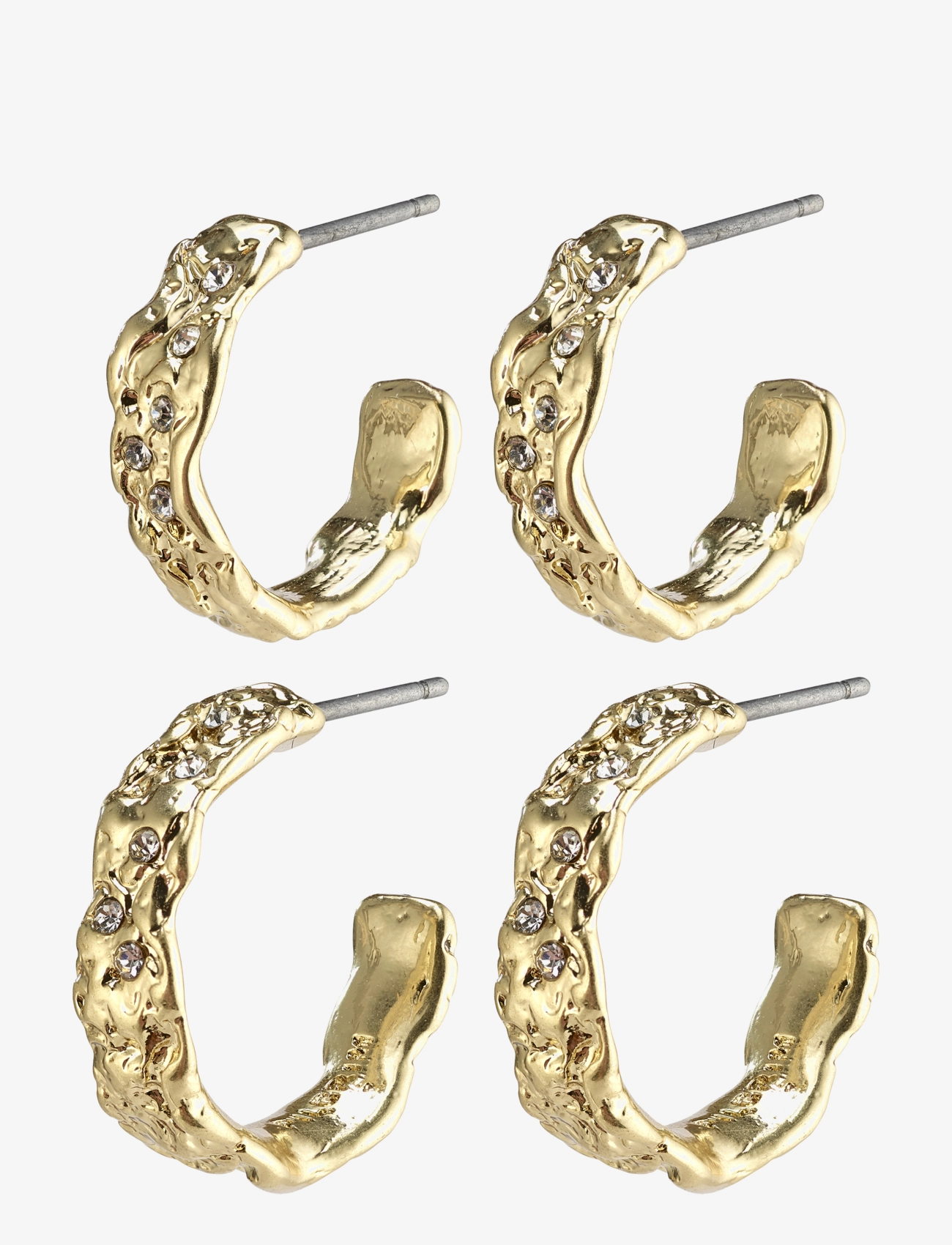 Pilgrim - PAULINE crystal hoop earrings 2-in-1 set - gold plated - 0