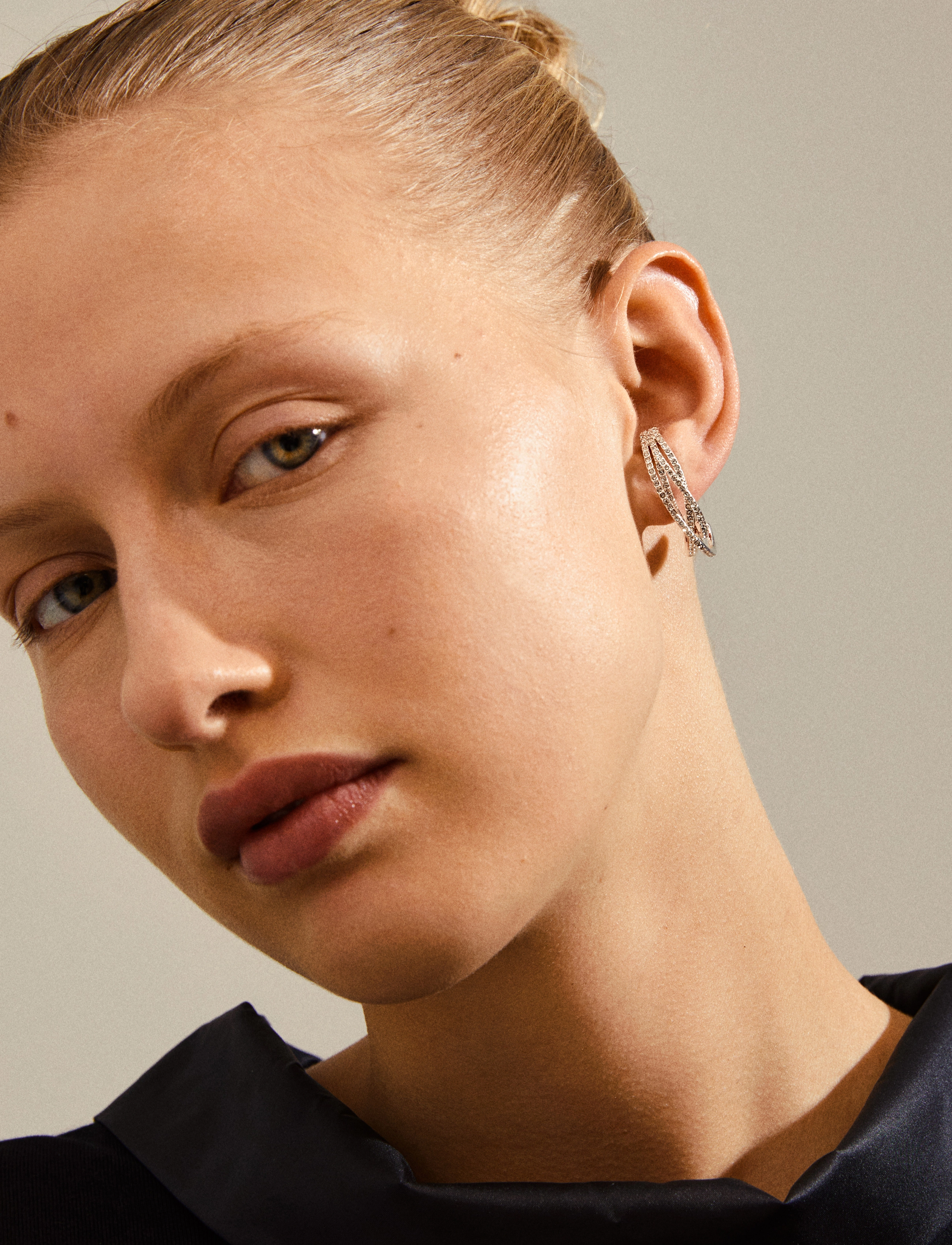 Pilgrim - MARGOT crystal semi-hoops - silver plated - 1