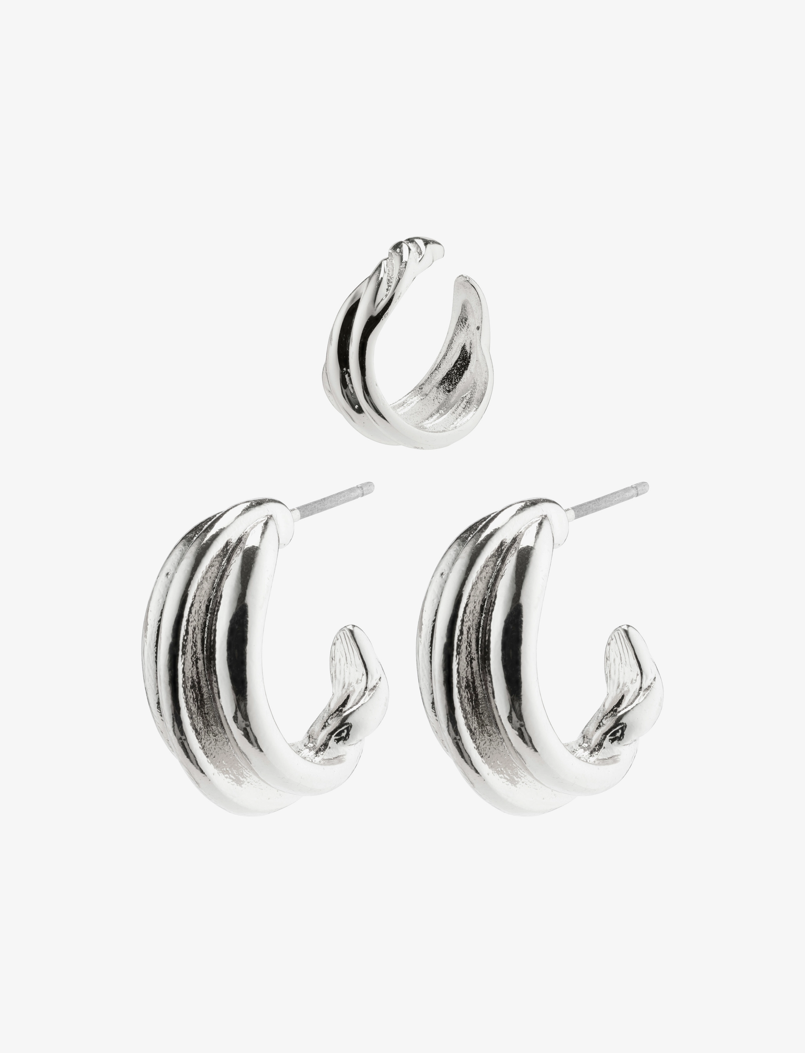 Pilgrim - AMANDA hoop & cuff set earrings silver-plated - silver plated - 0