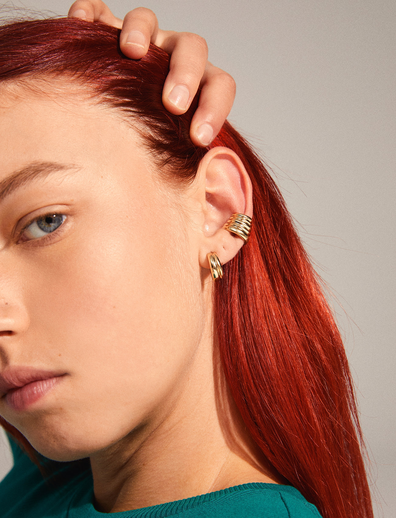 Pilgrim - NADYA hoop and cuff earrings 2-in-1 set - gold plated - 1