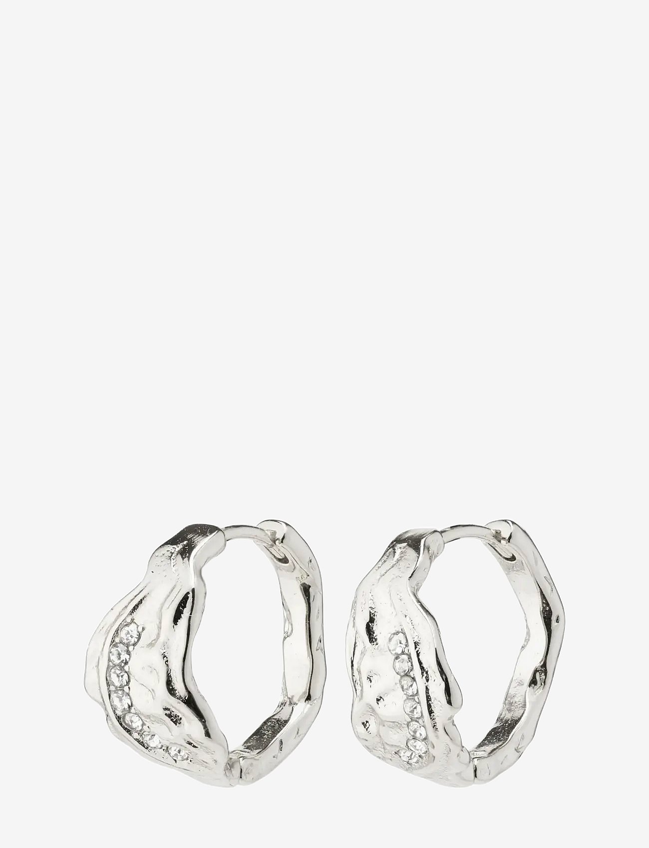 Pilgrim Pia Organic Shape Crystal Hoop Earrings Silver-Plated - Silver - ONE SIZE