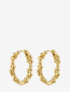 SOLIDARITY recycled medium bubbles hoop earrings gold-plated, Pilgrim