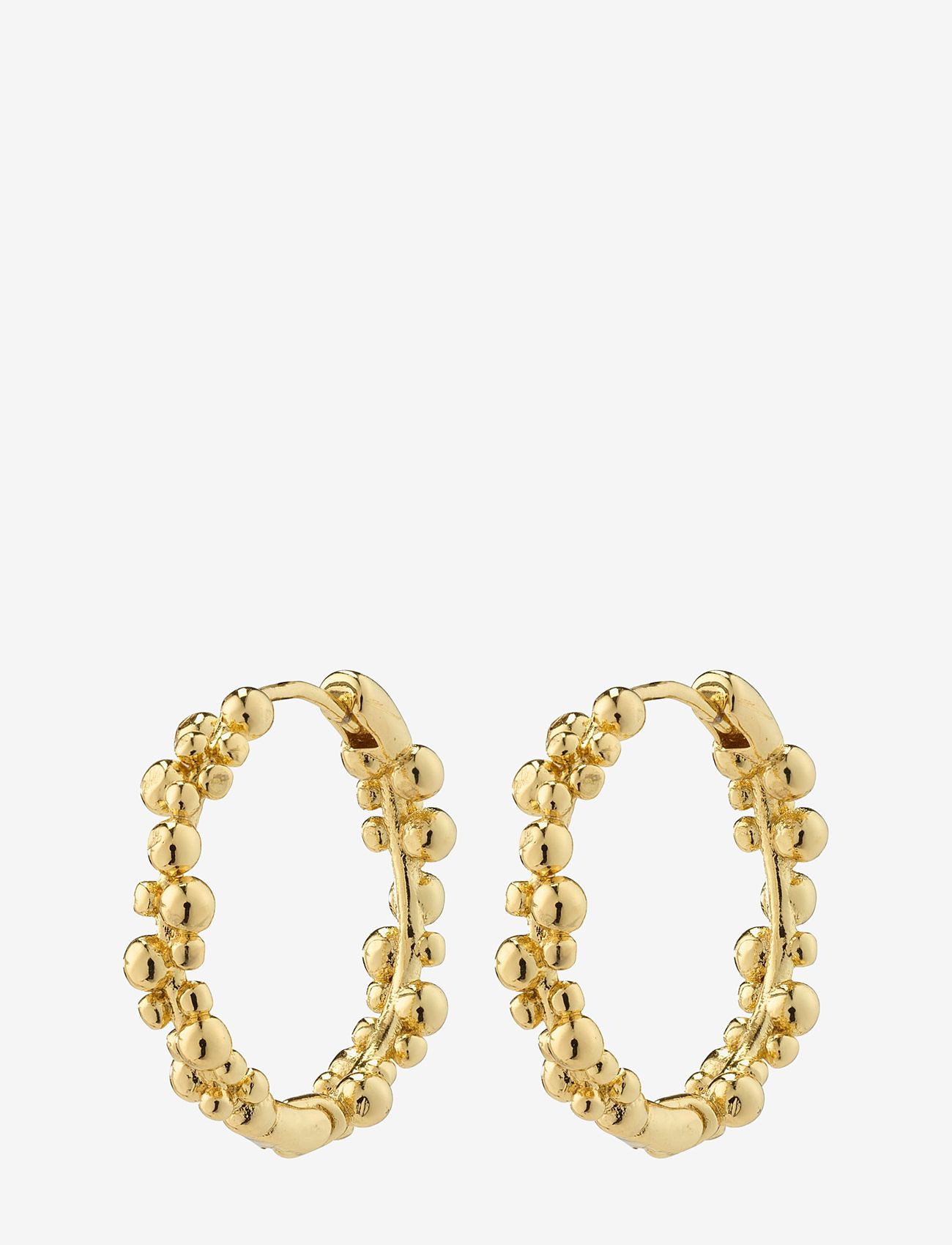 Pilgrim - SOLIDARITY recycled medium bubbles hoop earrings gold-plated - kreolen - gold plated - 0