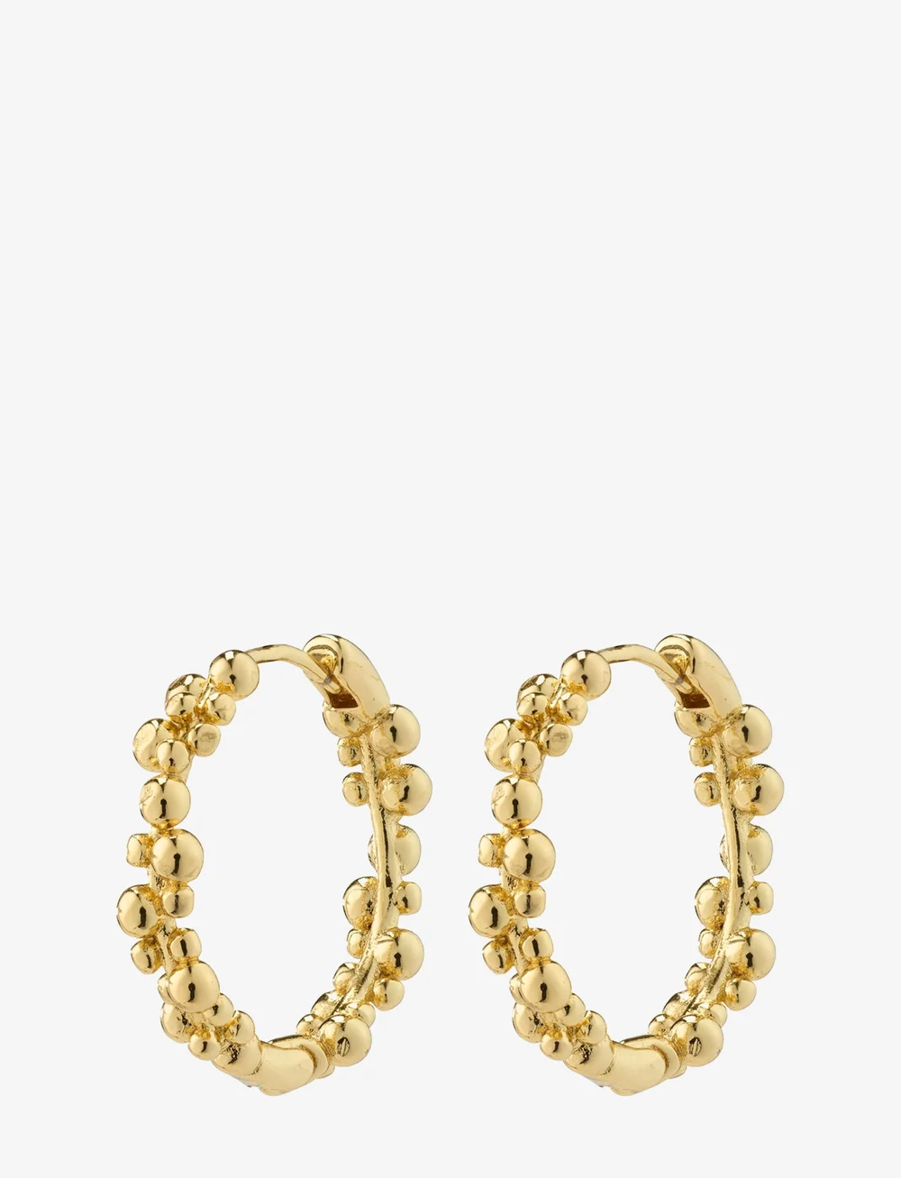 Pilgrim - SOLIDARITY recycled medium bubbles hoop earrings - hoops - gold plated - 1