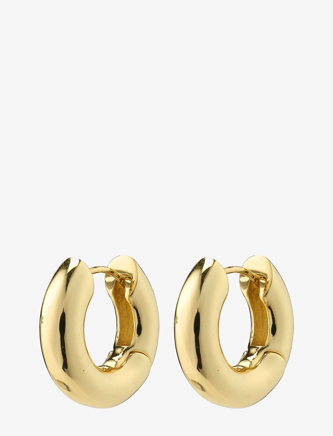 Pilgrim - AICA recycled chunky hoop earrings gold-plated - riņķveida auskari - gold plated - 0