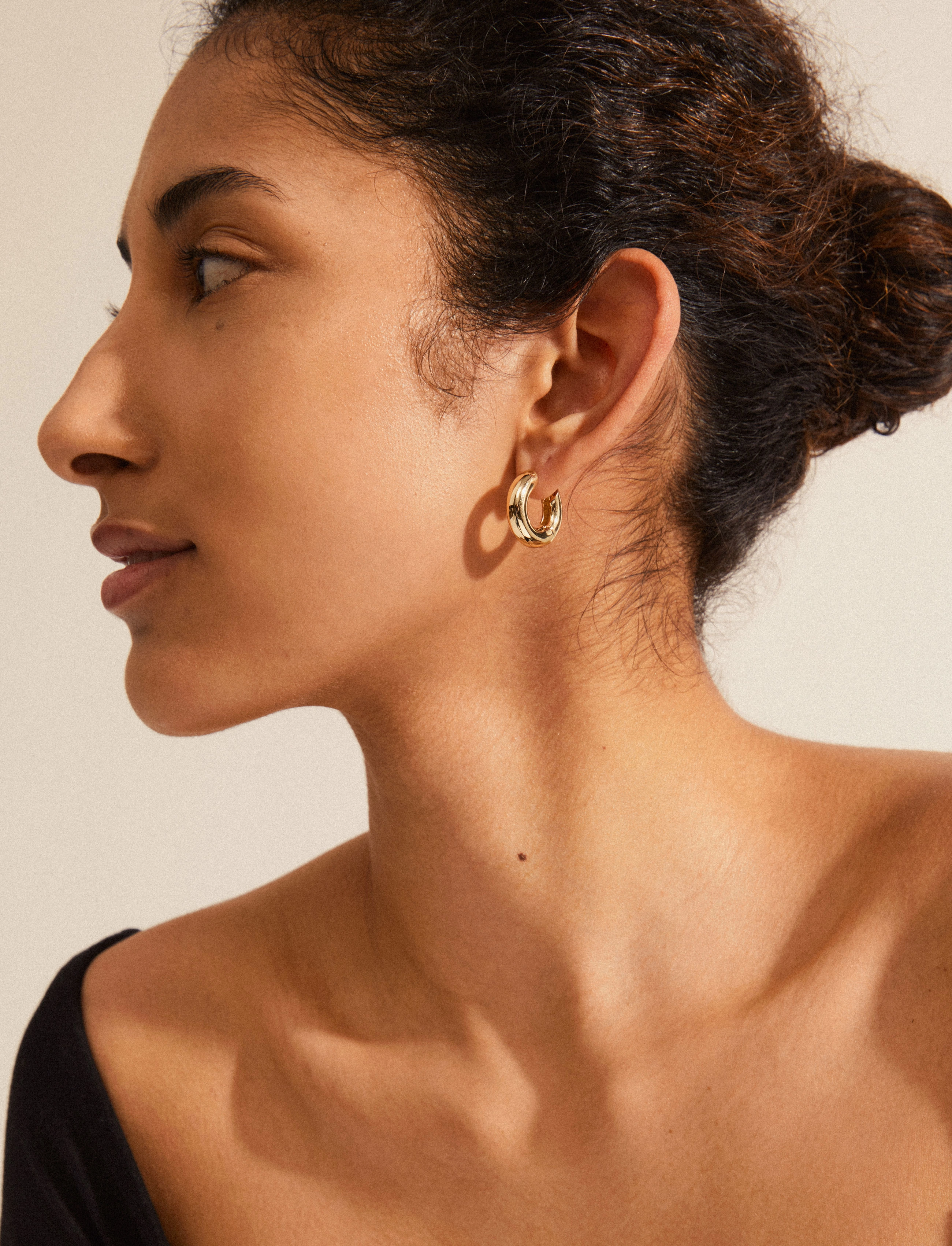 Pilgrim Aica Recycled Chunky Hoop Earrings, One Size, Gold, Øreringe > Creoler, Dame