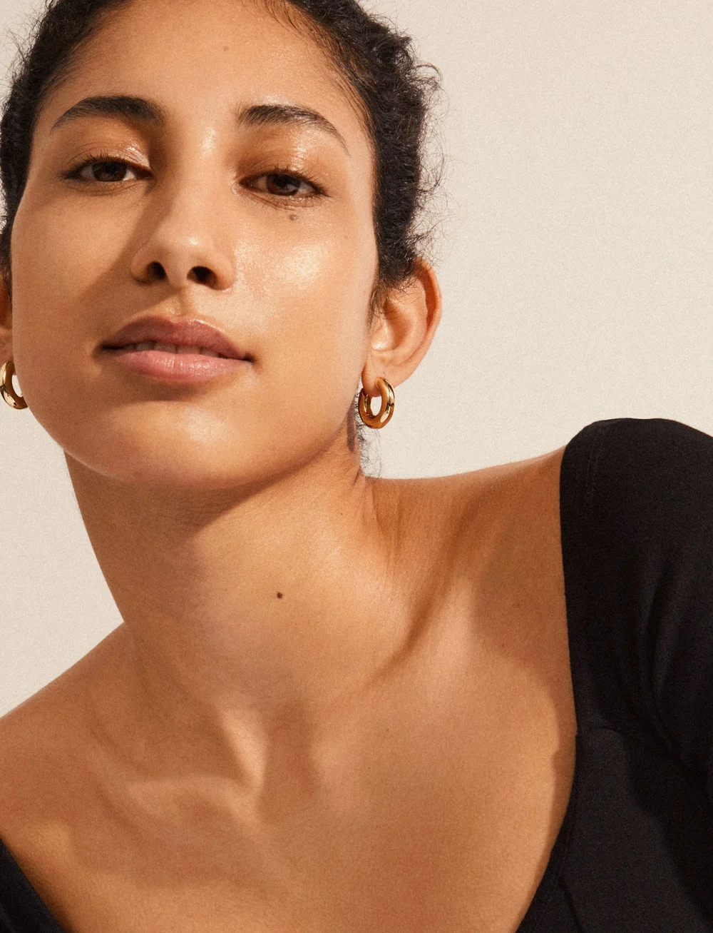 Pilgrim - AICA recycled chunky hoop earrings - hoops - gold plated - 3