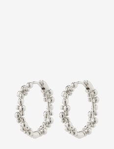 SOLIDARITY recycled medium bubbles hoops silver-plated, Pilgrim