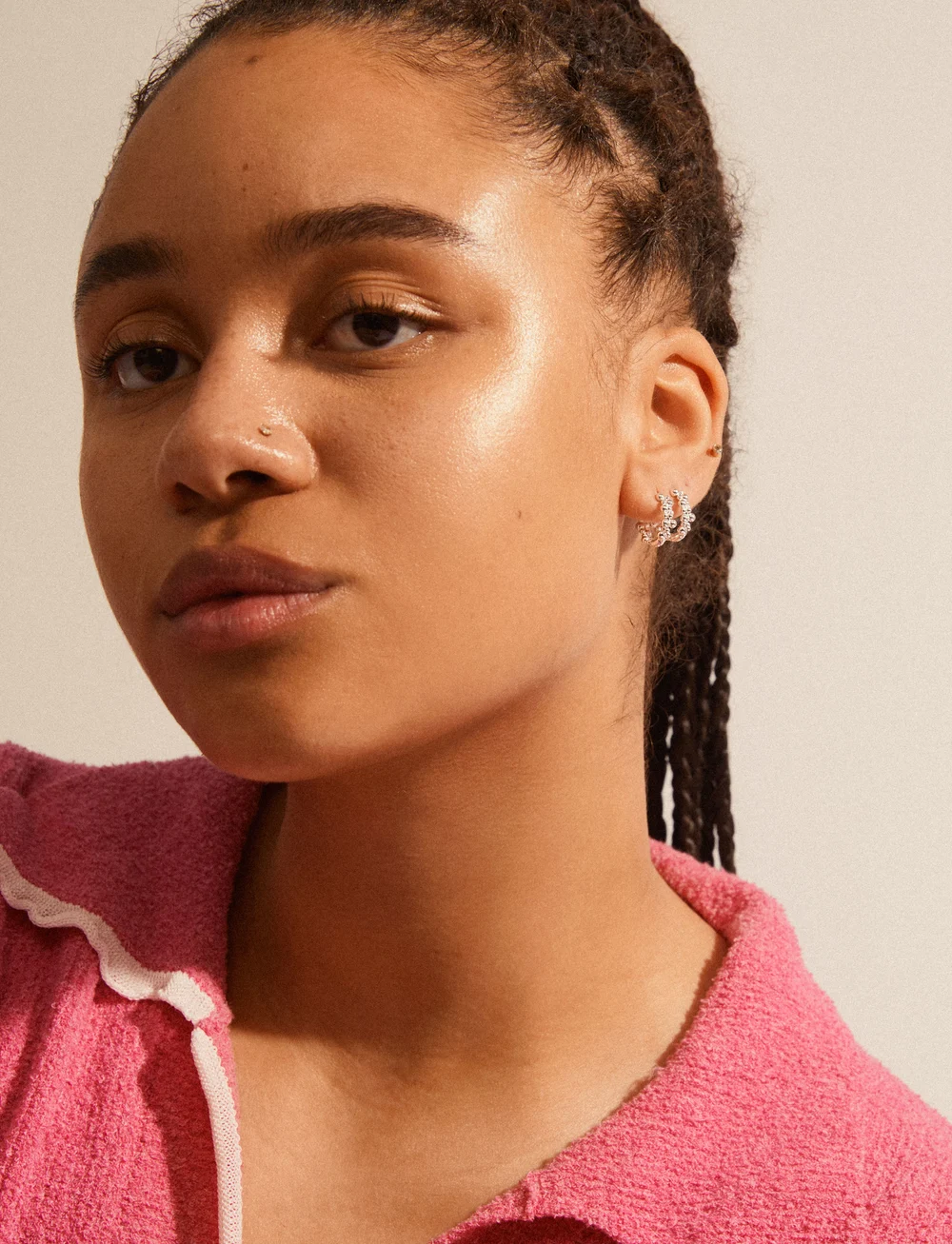 Pilgrim - SOLIDARITY recycled medium bubbles hoops - creoler & hoops - silver plated - 0