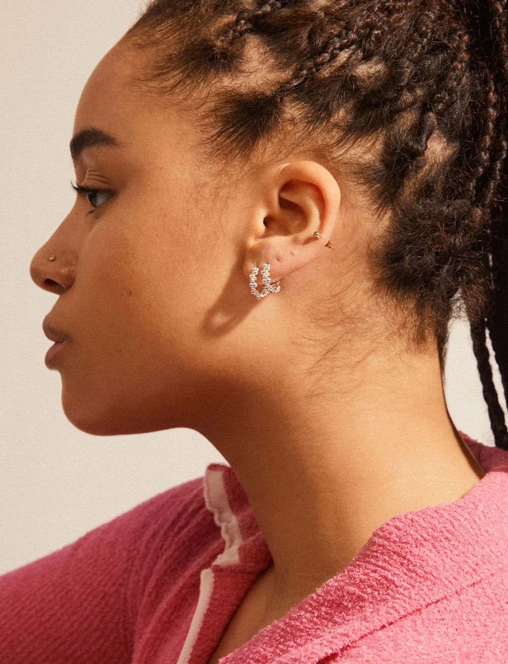 Pilgrim - SOLIDARITY recycled medium bubbles hoops - creoler & hoops - silver plated - 2