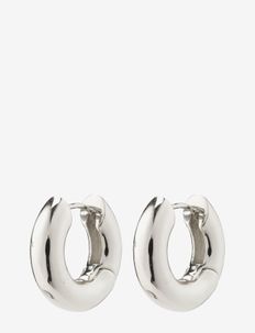 AICA recycled chunky hoop earrings silver-plated, Pilgrim