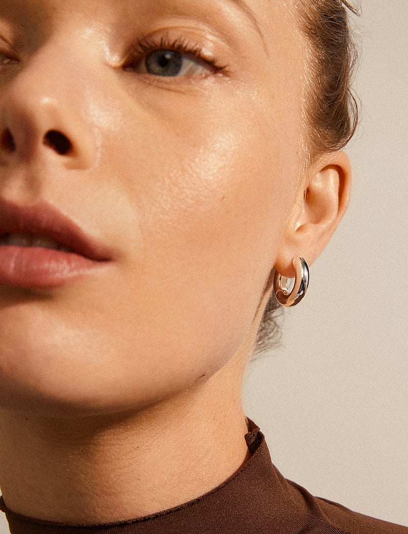 Pilgrim - AICA recycled chunky hoop earrings - hoops - silver plated - 0