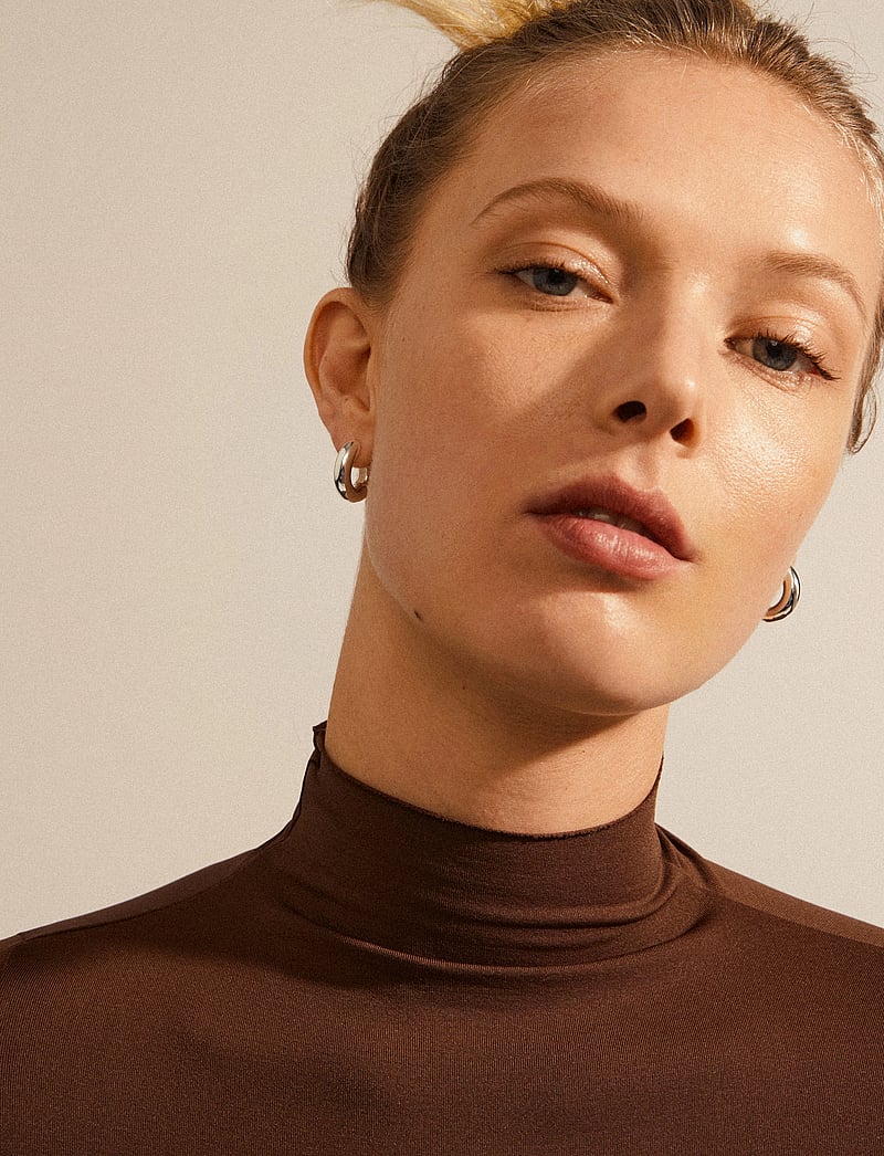 Pilgrim - AICA recycled chunky hoop earrings - hoops - silver plated - 2