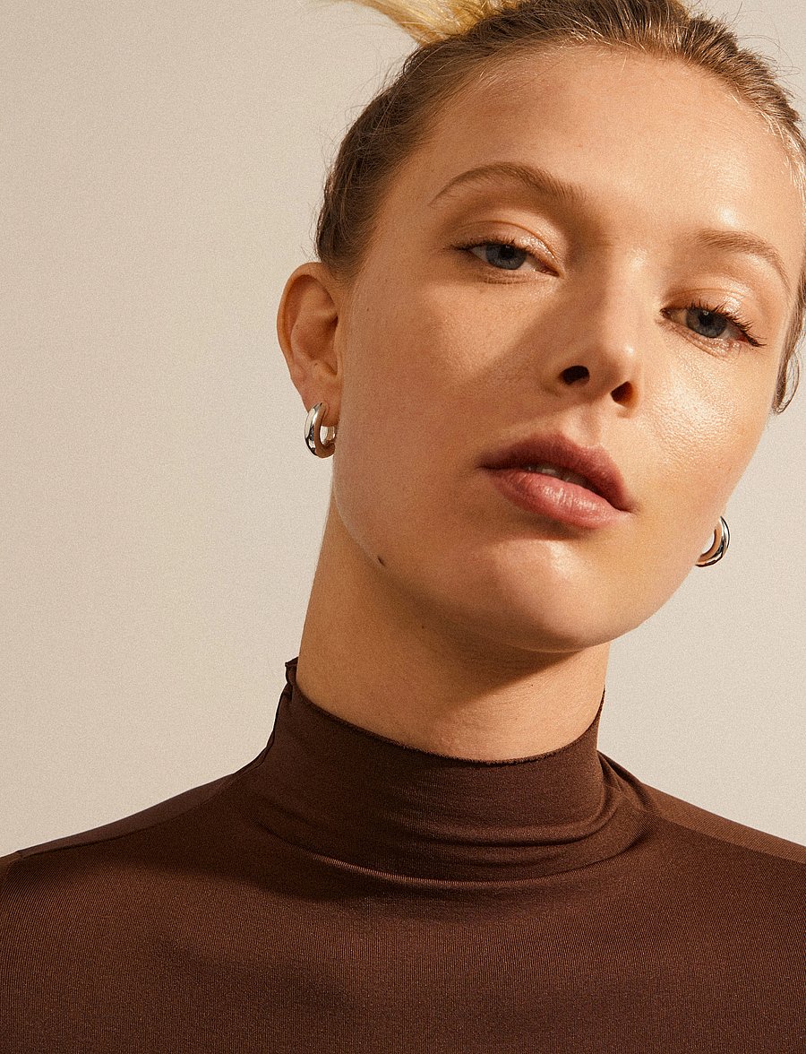 Pilgrim - AICA recycled chunky hoop earrings - cerceaux - silver plated - 2
