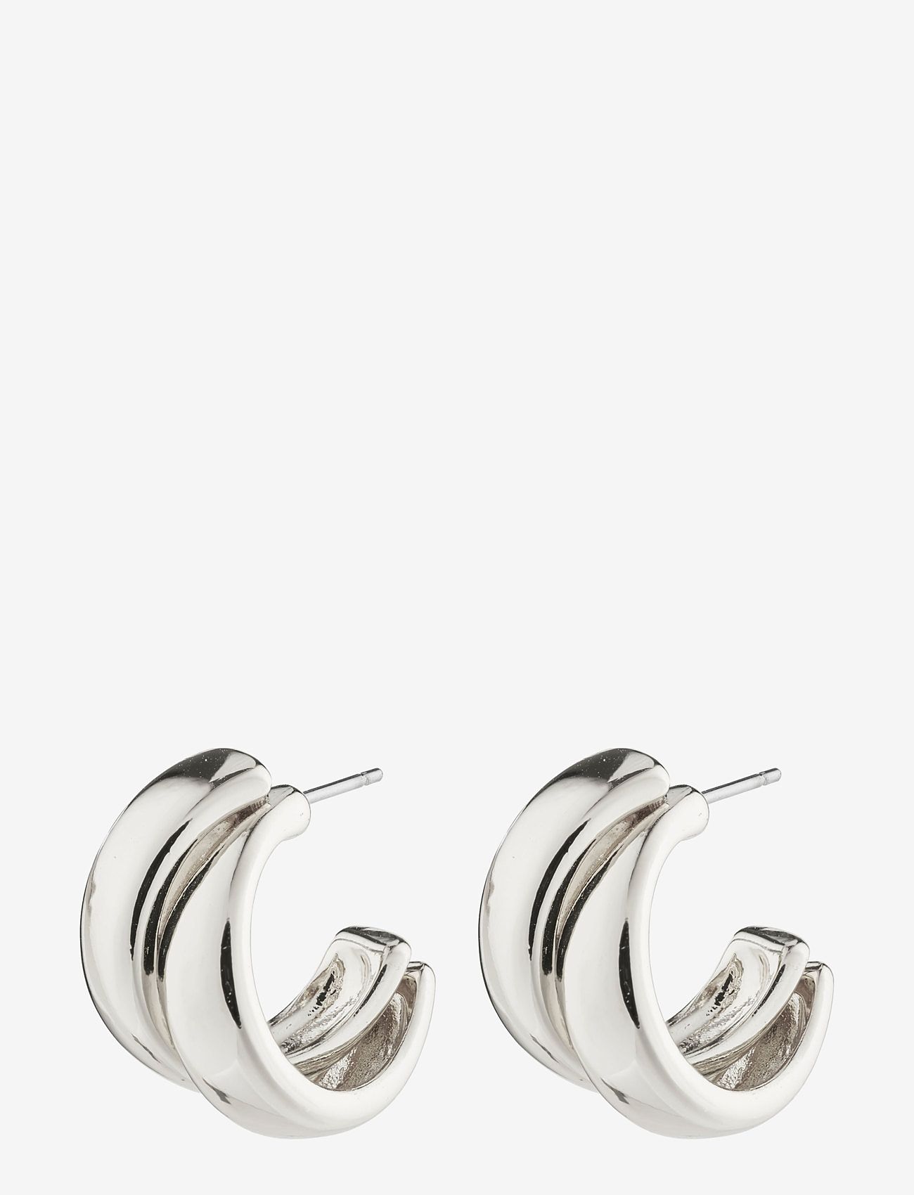 Pilgrim - ORIT recycled earrings - hoops - silver plated - 1