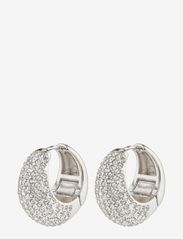 NAOMI recycled crystal hoops - SILVER PLATED